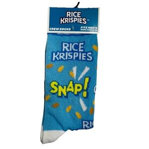 Rice Krispies Print Novelty Crew Socks - Men’s Size 6-12